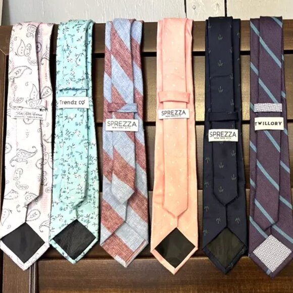 Lot Of 10, SPREZZA, Saks Fifth Avenue, Penguin, Trendz Co., 2.75” Luxury Ties - Picture 3 of 7